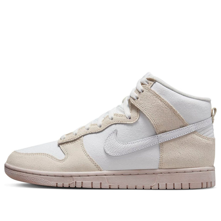 NIKE DUNK HIGH EMB CRACKED LEATHER WHITE TAN