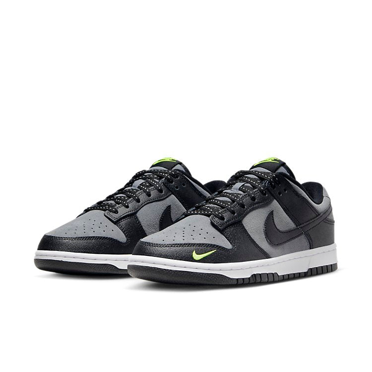 NIKE DUNK LOW BLACK COOL GREY VOLT MINI SWOOSH