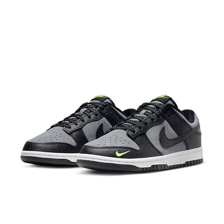 NIKE DUNK LOW BLACK COOL GREY VOLT MINI SWOOSH