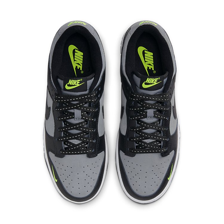 NIKE DUNK LOW BLACK COOL GREY VOLT MINI SWOOSH