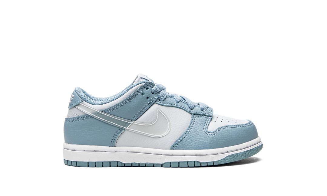 NIKE DUNK LOW CLEAR SWOOSH BLUE PS