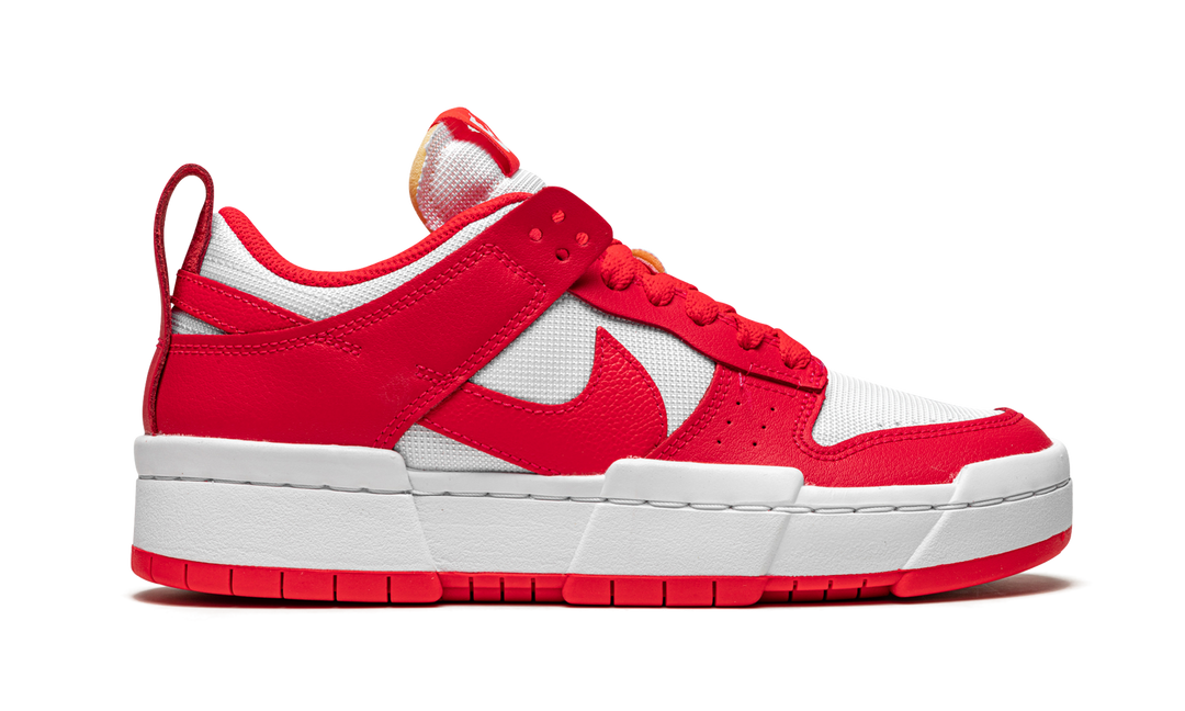 NIKE DUNK LOW DISRUPT SIREN RED WHITE WOMENS
