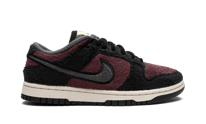 NIKE DUNK LOW FLEECE BLACK MAROON