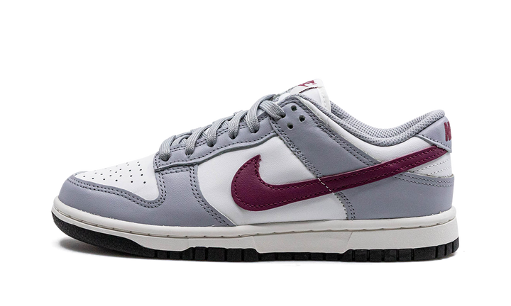 NIKE DUNK LOW GREY WHITE BURGUNDY WOMENS