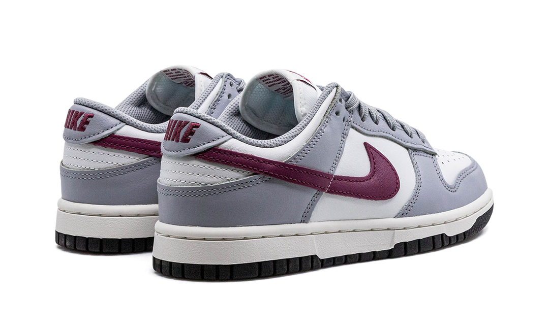 NIKE DUNK LOW GREY WHITE BURGUNDY WOMENS