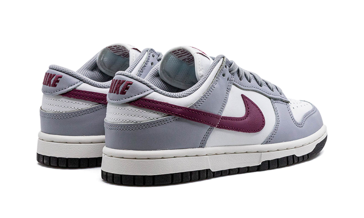 NIKE DUNK LOW GREY WHITE BURGUNDY WOMENS