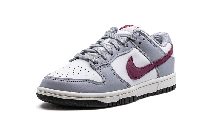 NIKE DUNK LOW GREY WHITE BURGUNDY WOMENS