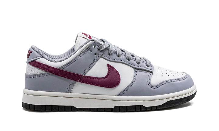 NIKE DUNK LOW GREY WHITE BURGUNDY WOMENS