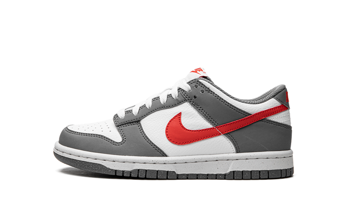 NIKE DUNK LOW NEXT NATURE SMOKE GREY LIGHT CRIMSON GS — Stock 