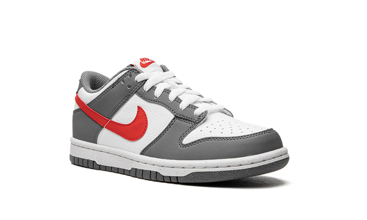 NIKE DUNK LOW NEXT NATURE SMOKE GREY LIGHT CRIMSON GS — Stock 