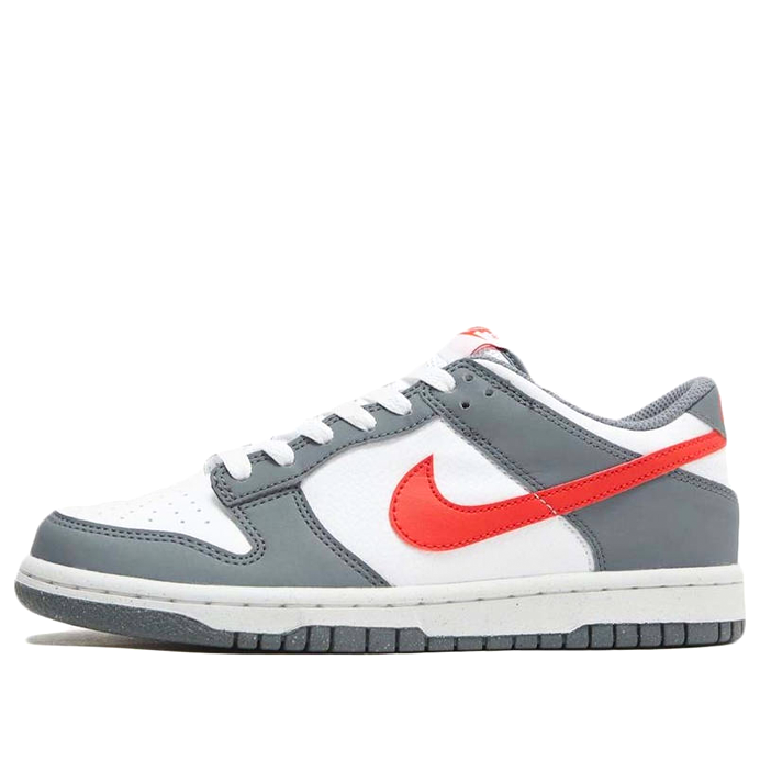 NIKE DUNK LOW NEXT NATURE SMOKE GREY LIGHT CRIMSON GS — Stock 