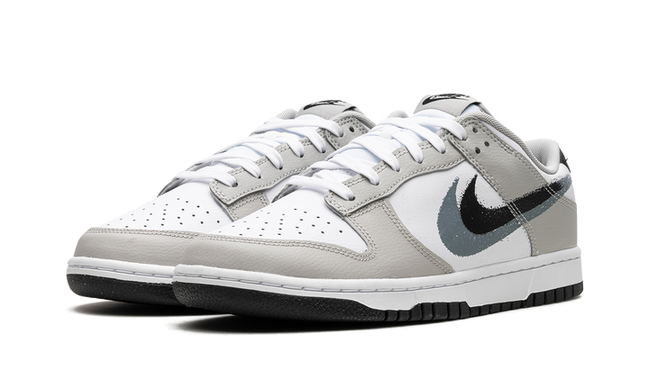 NIKE DUNK LOW SPRAY PAINT SWOOSH GREY WHITE
