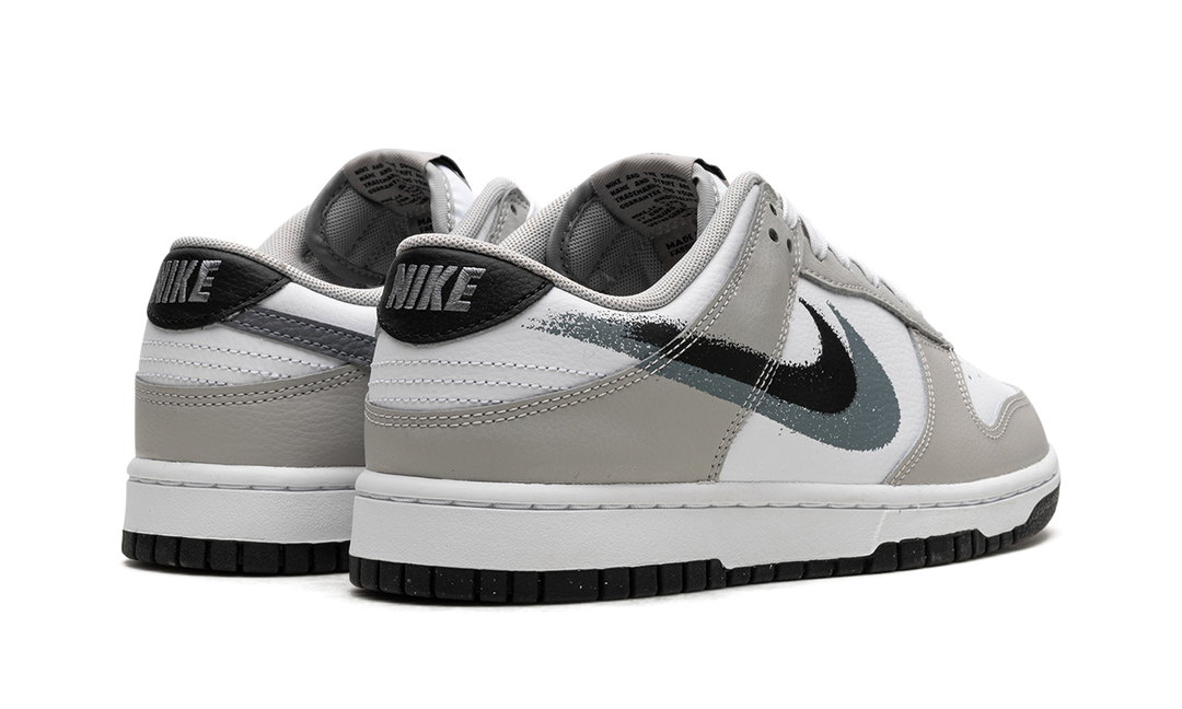 NIKE DUNK LOW SPRAY PAINT SWOOSH GREY WHITE