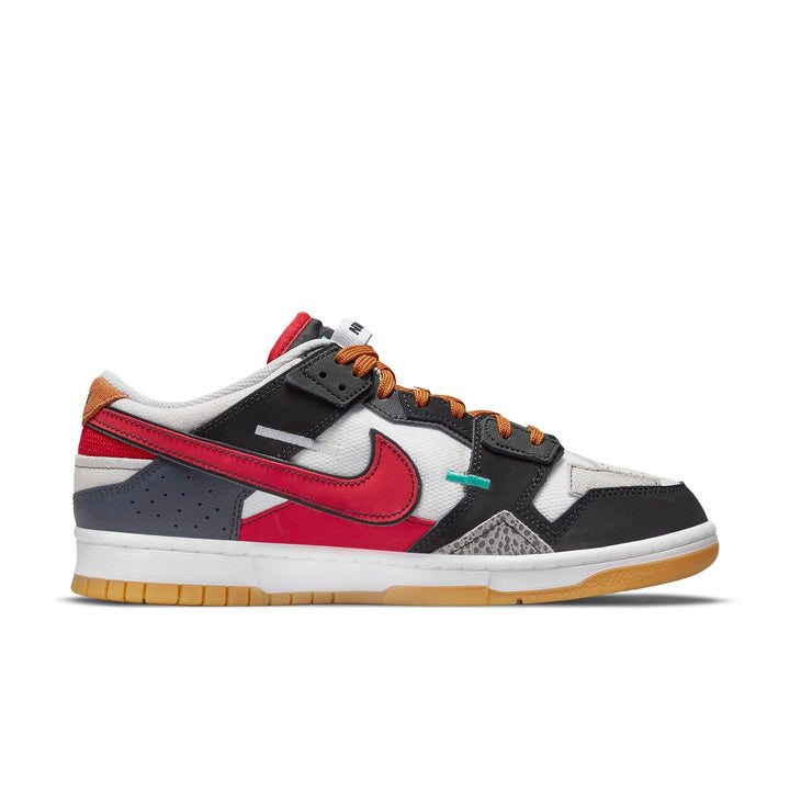 NIKE DUNK SCRAP BLACK GREY UNIVERSITY RED