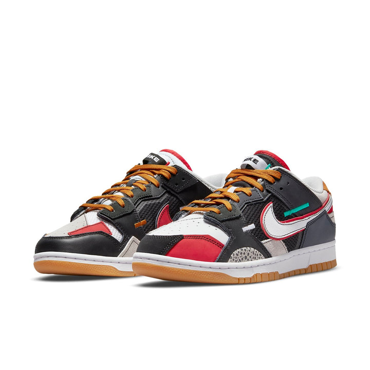 NIKE DUNK SCRAP BLACK GREY UNIVERSITY RED