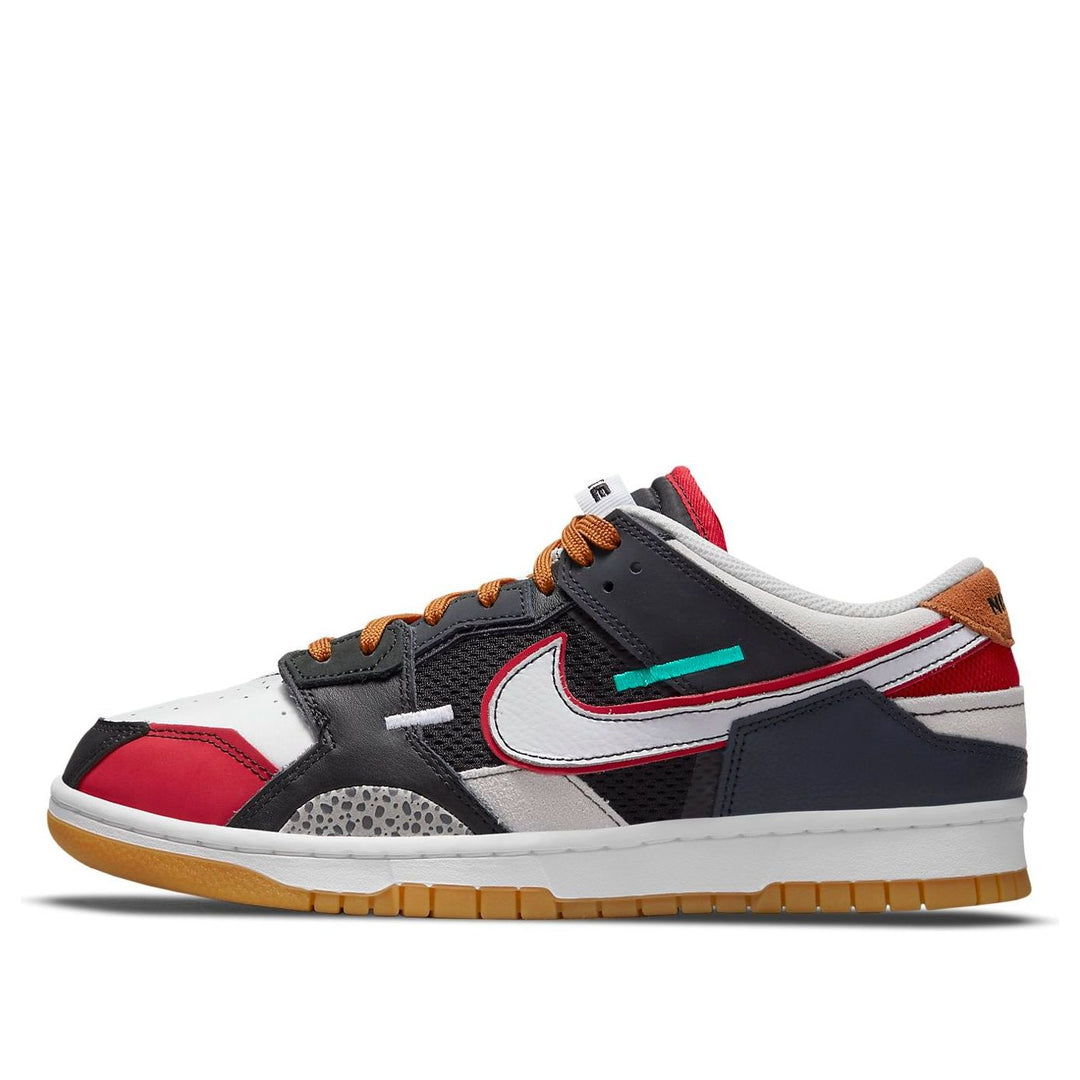 NIKE DUNK SCRAP BLACK GREY UNIVERSITY RED