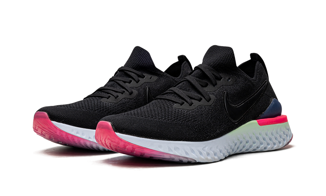 NIKE EPIC REACT FLYKNIT 2 BLACK SAPPHIRE HYPER PINK WOMENS