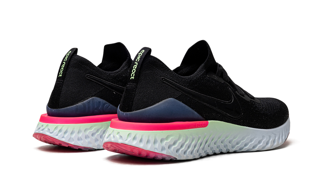 NIKE EPIC REACT FLYKNIT 2 BLACK SAPPHIRE HYPER PINK WOMENS