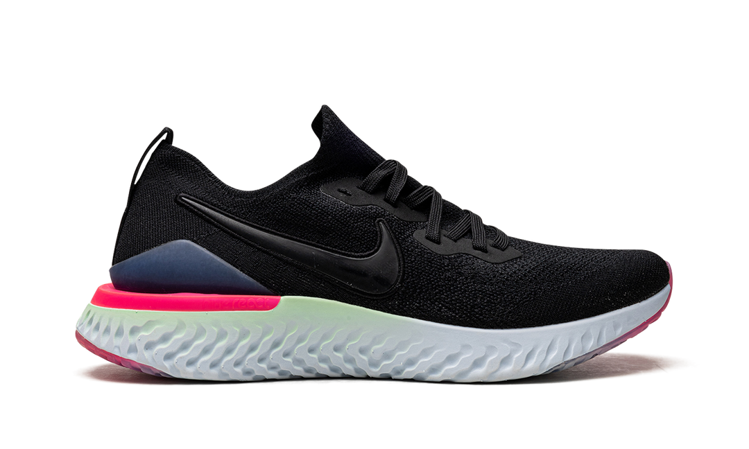 NIKE EPIC REACT FLYKNIT 2 BLACK SAPPHIRE HYPER PINK WOMENS