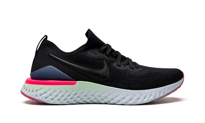 NIKE EPIC REACT FLYKNIT 2 BLACK SAPPHIRE HYPER PINK WOMENS