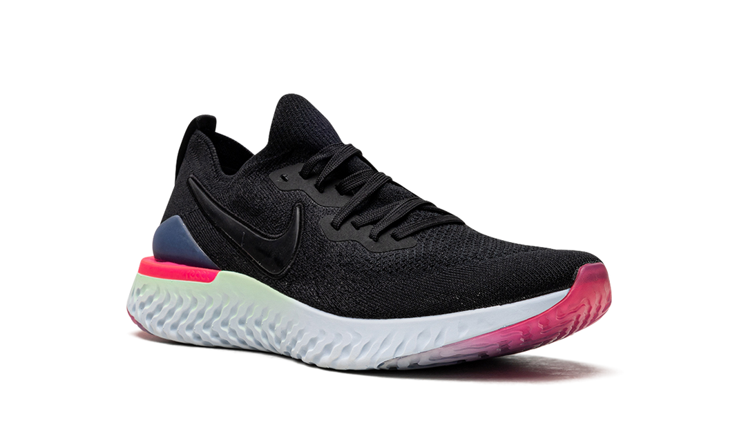 NIKE EPIC REACT FLYKNIT 2 BLACK SAPPHIRE HYPER PINK WOMENS