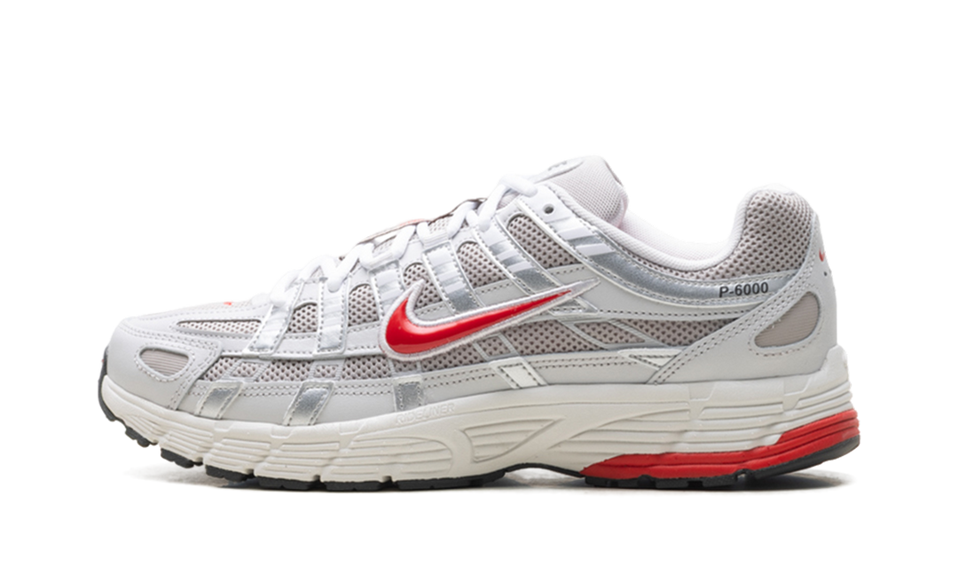 NIKE P-6000 COLLEGE GREY FIRE RED