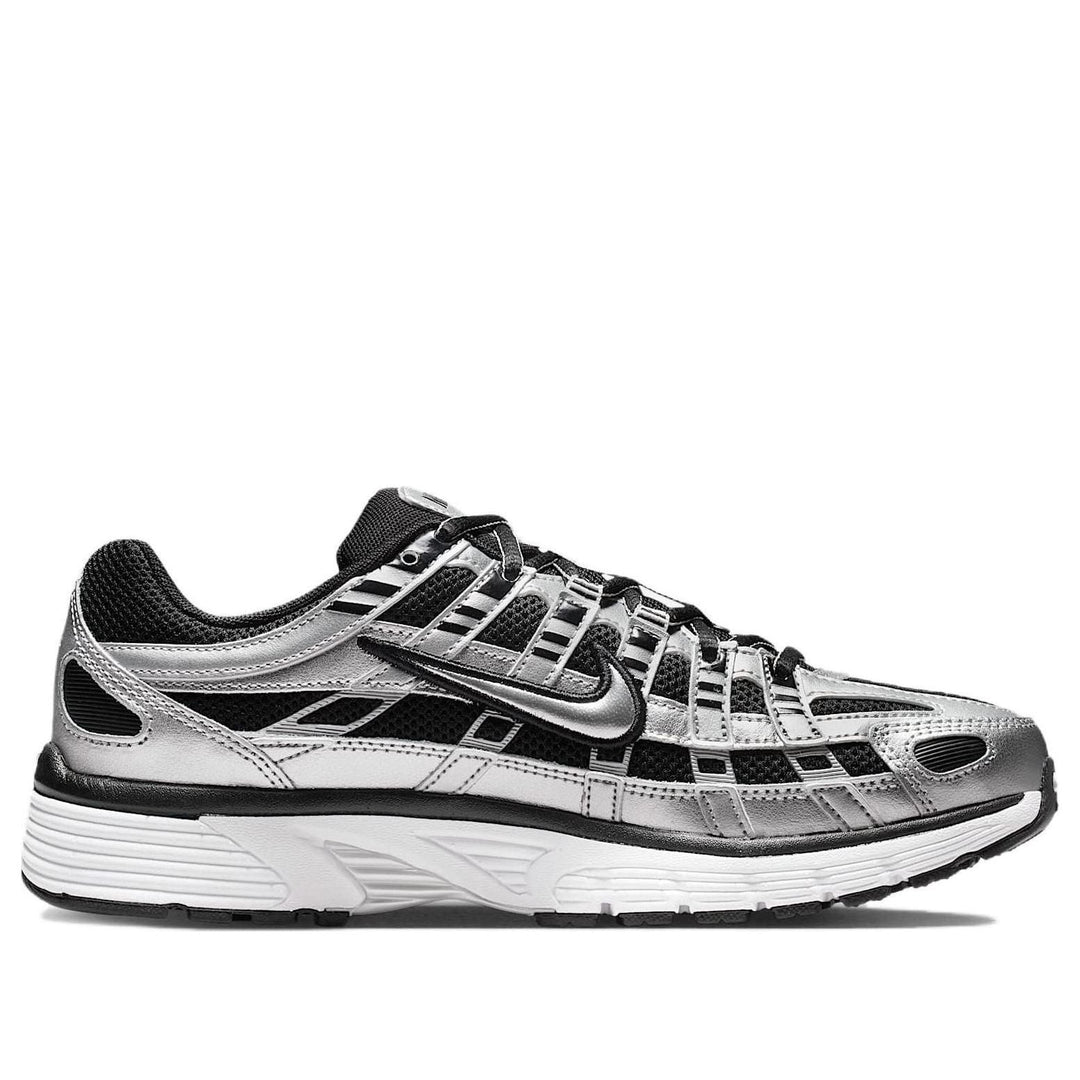 NIKE P-6000 METALLIC SILVER BLACK WHITE WOMENS