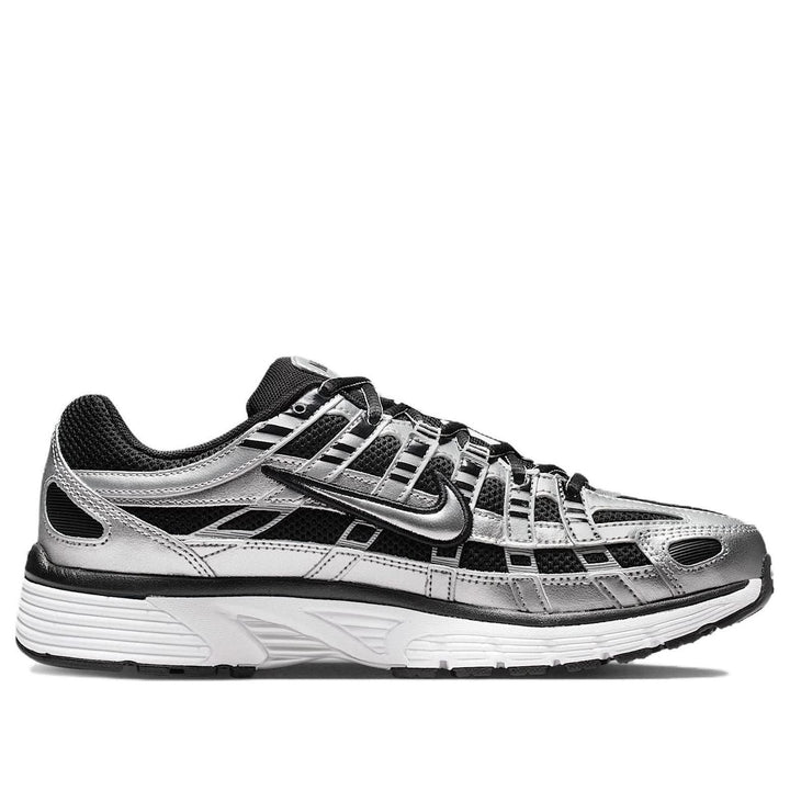 NIKE P-6000 METALLIC SILVER BLACK WHITE WOMENS