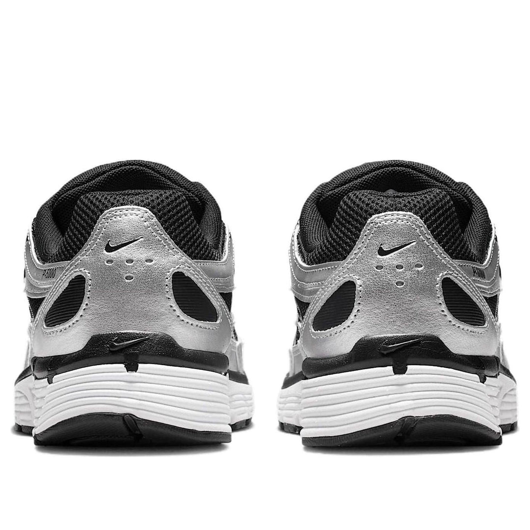 NIKE P-6000 METALLIC SILVER BLACK WHITE WOMENS