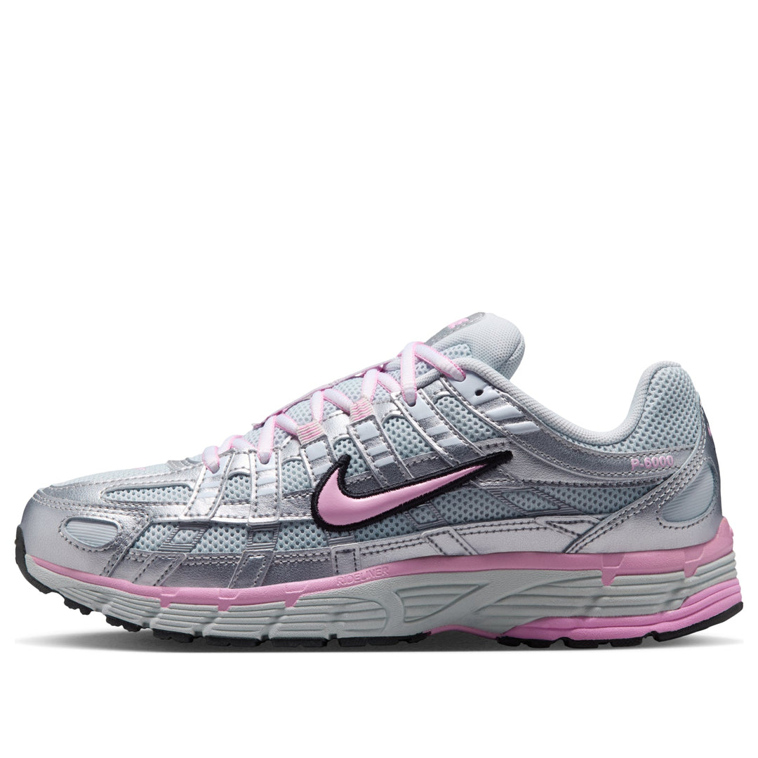 NIKE P-6000 PURE PLATINUM METALLIC SILVER BLACK PINK (WOMEN'S)