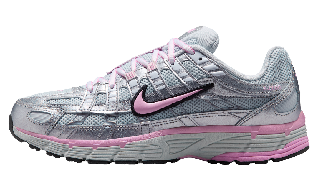 NIKE P-6000 PURE PLATINUM METALLIC SILVER BLACK PINK (WOMEN'S)