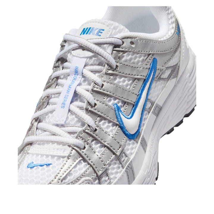 NIKE P-6000 WHITE BLUE CRYSTAL METALLIC SILVER GS