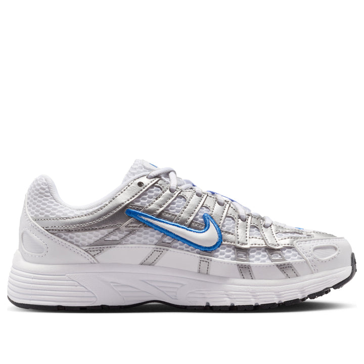 NIKE P-6000 WHITE BLUE CRYSTAL METALLIC SILVER GS