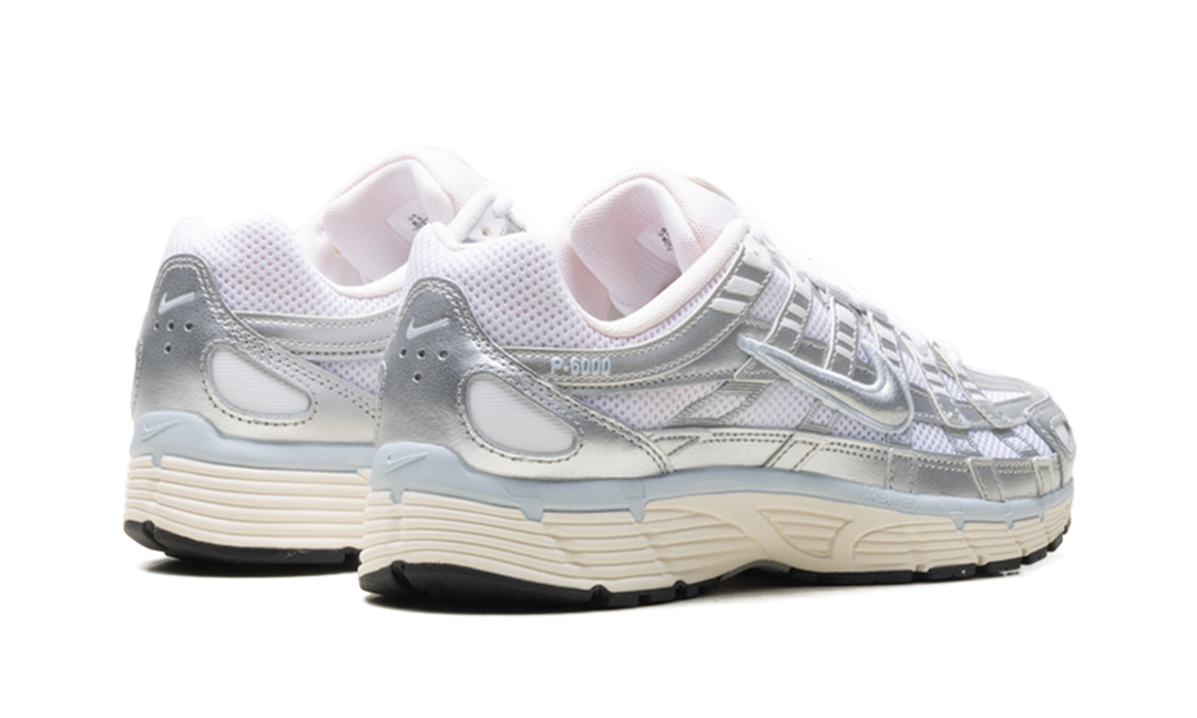 NIKE P-6000 WHITE BLUE TINT SAIL METALLIC SILVER (WOMEN'S) — Stock