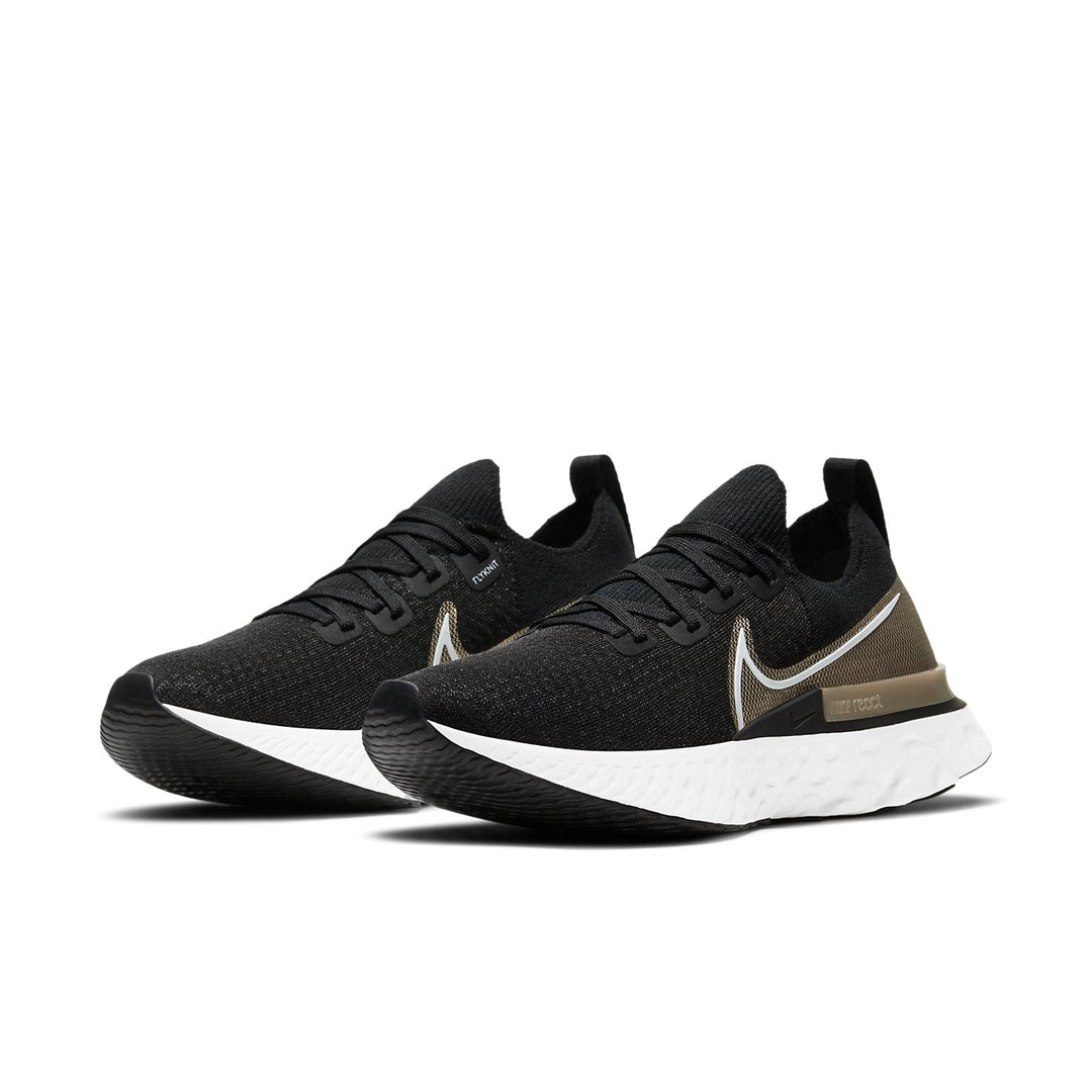 NIKE REACT INFINITY RUN FLYKNIT METALLIC GOLD SILK WOMENS