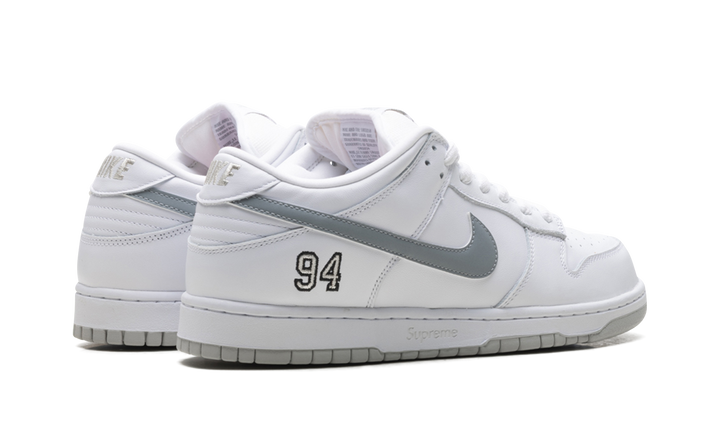 NIKE SB DUNK LOW SUPREME 94 WHITE METALLIC SILVER