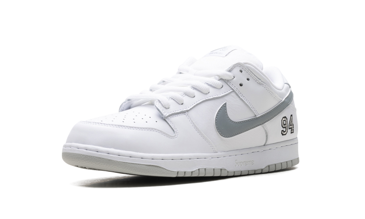 NIKE SB DUNK LOW SUPREME 94 WHITE METALLIC SILVER