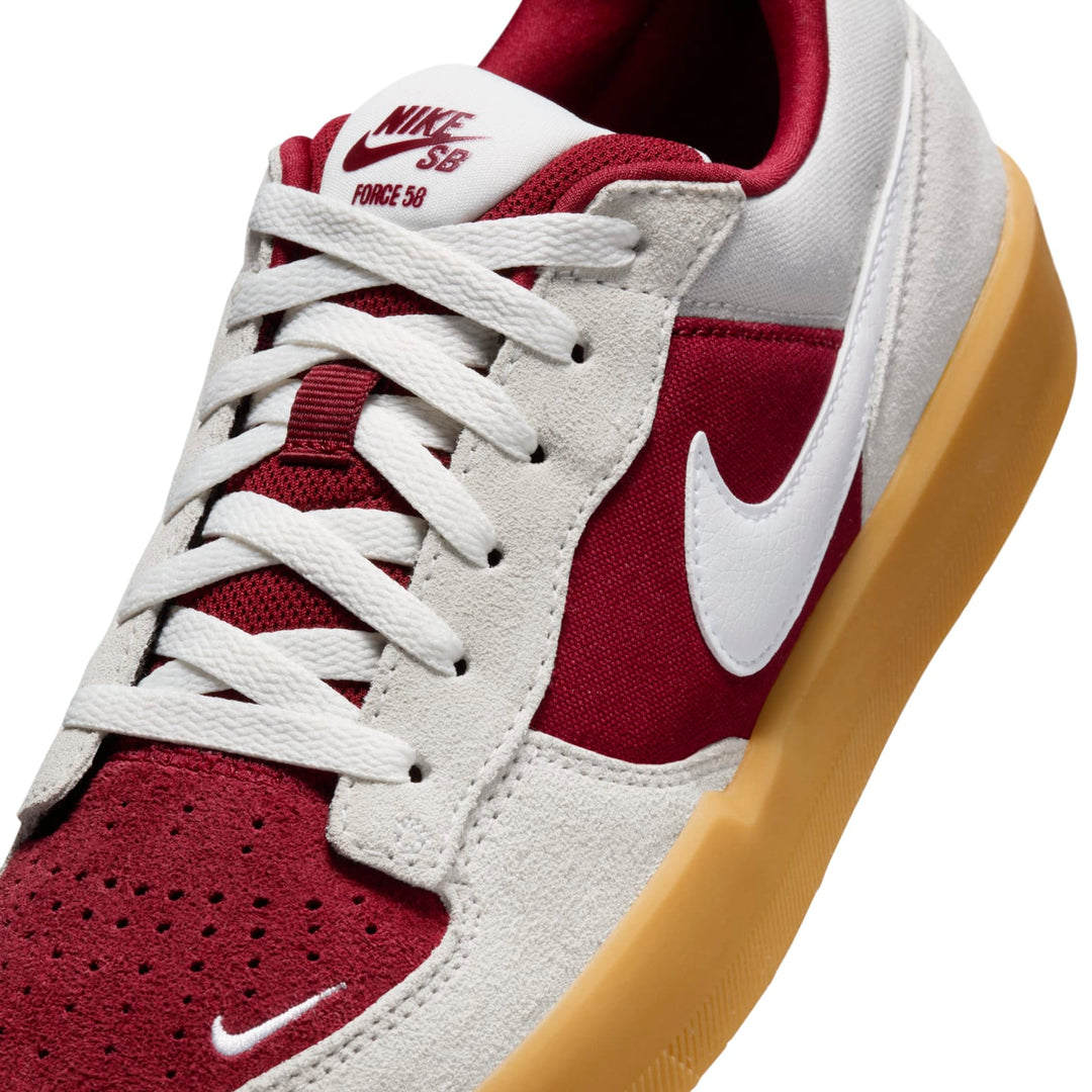 NIKE SB FORCE 58 TEAM RED GUM LIGHT BROWN