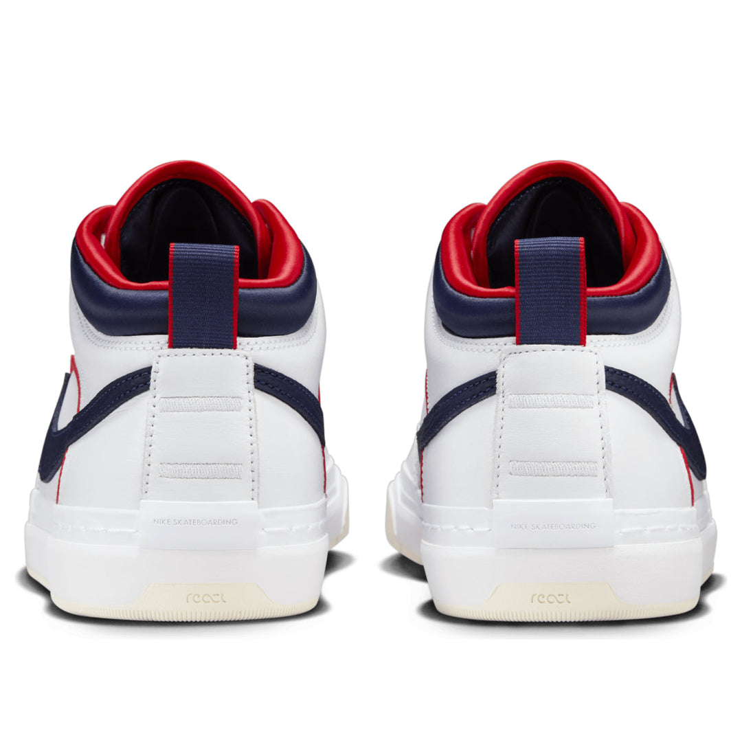 NIKE SB REACT LEO PRM WHITE MIDNIGHT NAVY