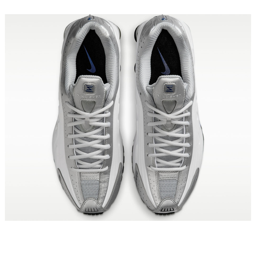 NIKE SHOX R4 METALLIC SILVER DEEP ROYAL BLUE