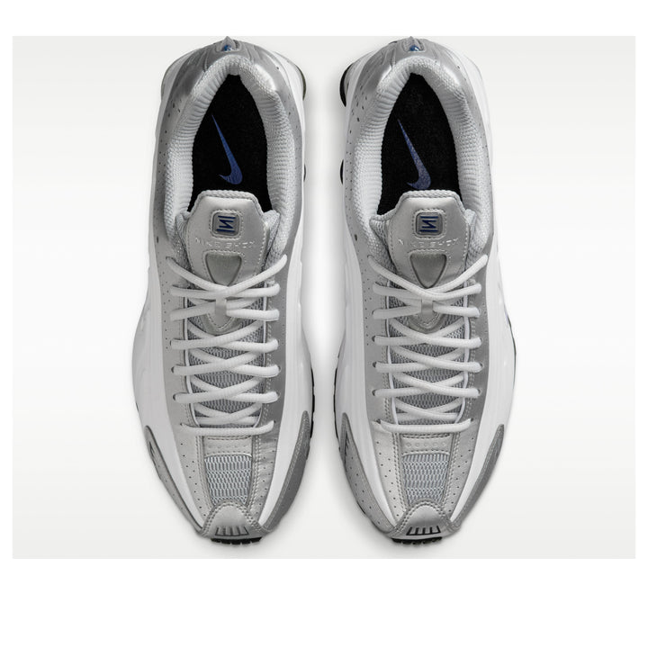 NIKE SHOX R4 METALLIC SILVER DEEP ROYAL BLUE