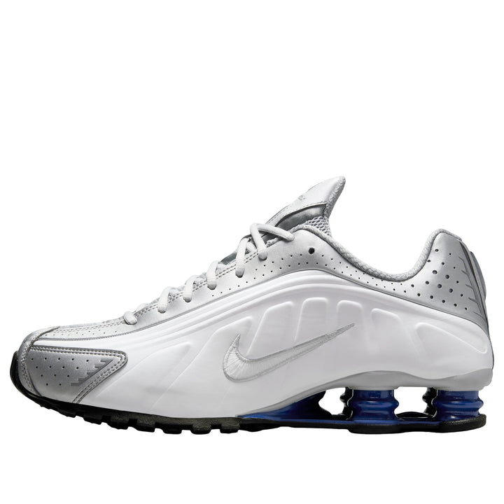 NIKE SHOX R4 METALLIC SILVER DEEP ROYAL BLUE