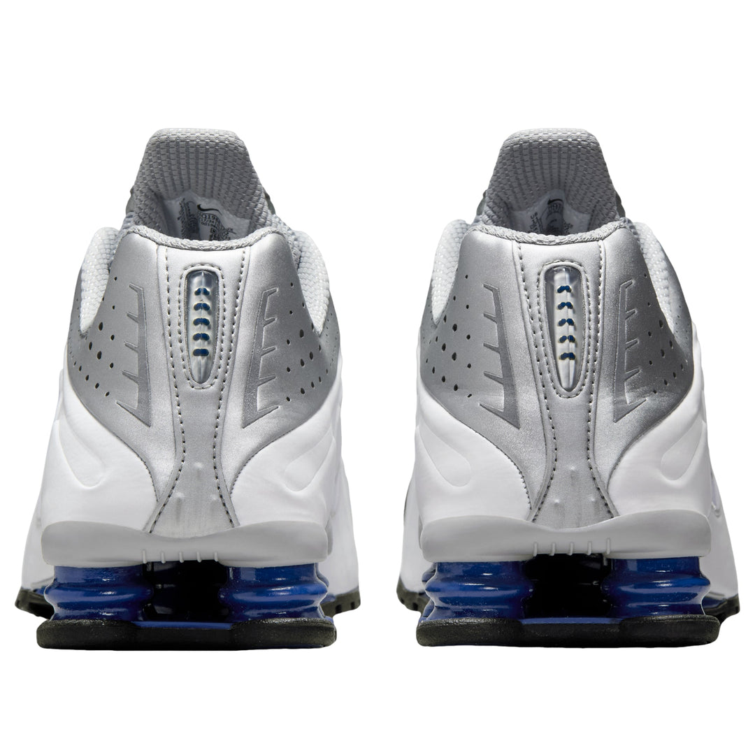 NIKE SHOX R4 METALLIC SILVER DEEP ROYAL BLUE