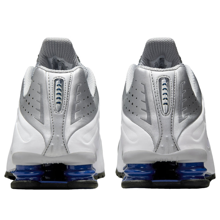NIKE SHOX R4 METALLIC SILVER DEEP ROYAL BLUE
