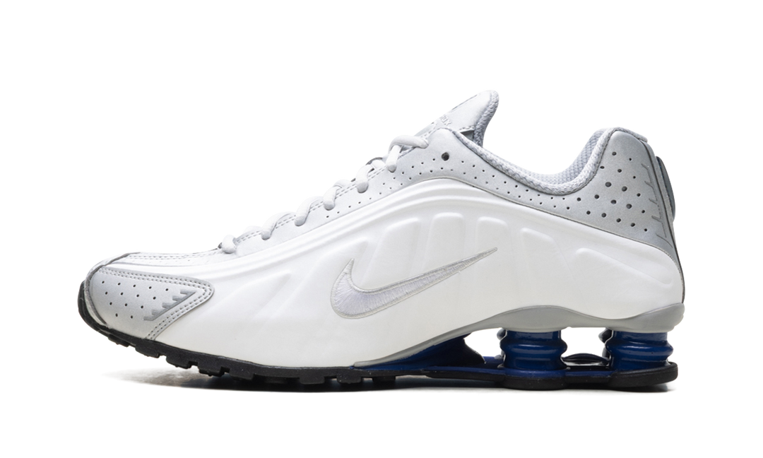 NIKE SHOX R4 METALLIC SILVER DEEP ROYAL BLUE