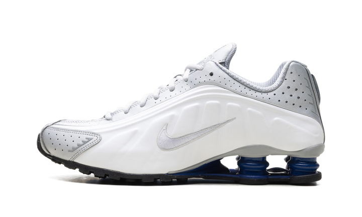 NIKE SHOX R4 METALLIC SILVER DEEP ROYAL BLUE