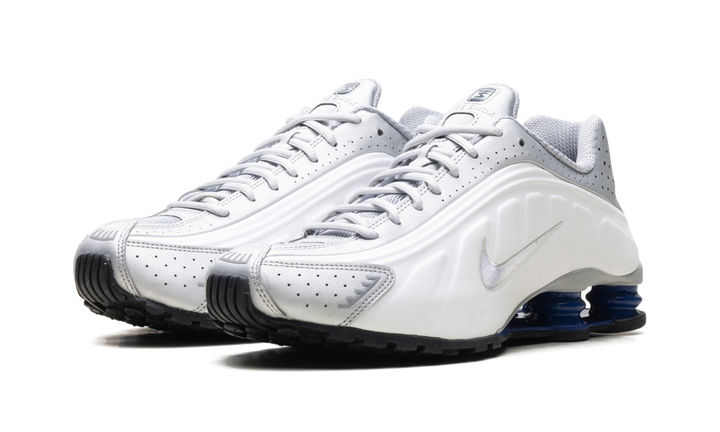 NIKE SHOX R4 METALLIC SILVER DEEP ROYAL BLUE