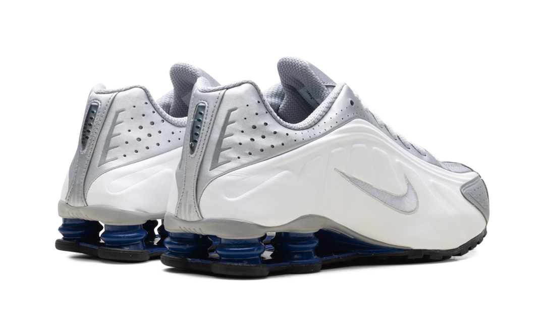 NIKE SHOX R4 METALLIC SILVER DEEP ROYAL BLUE
