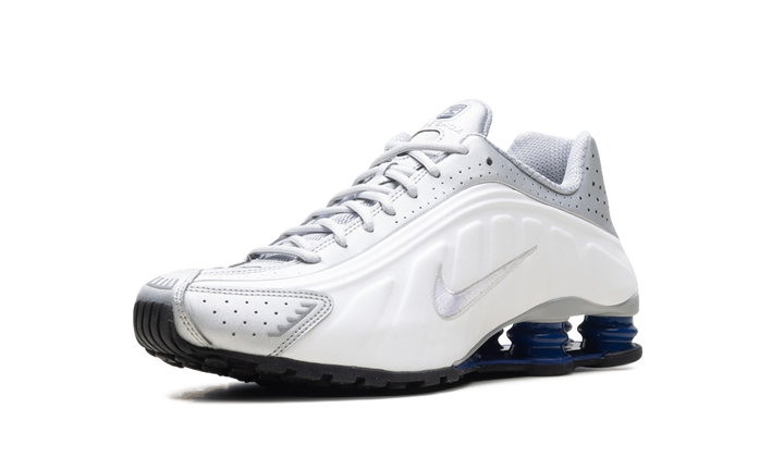 NIKE SHOX R4 METALLIC SILVER DEEP ROYAL BLUE