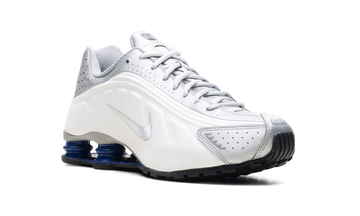NIKE SHOX R4 METALLIC SILVER DEEP ROYAL BLUE — Stock
